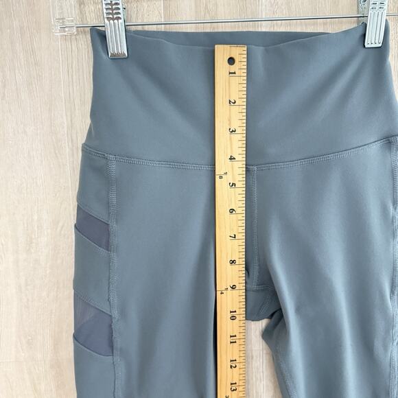 Alo Yoga Leggings Womens XS Runway Blue Grey Side Mesh Full Length Gym Workout - Picture 11 of 16